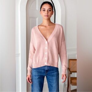 Emerson Fry Carolyn Cardigan Sweater Women's Large Button Up Organic Cotton Clay